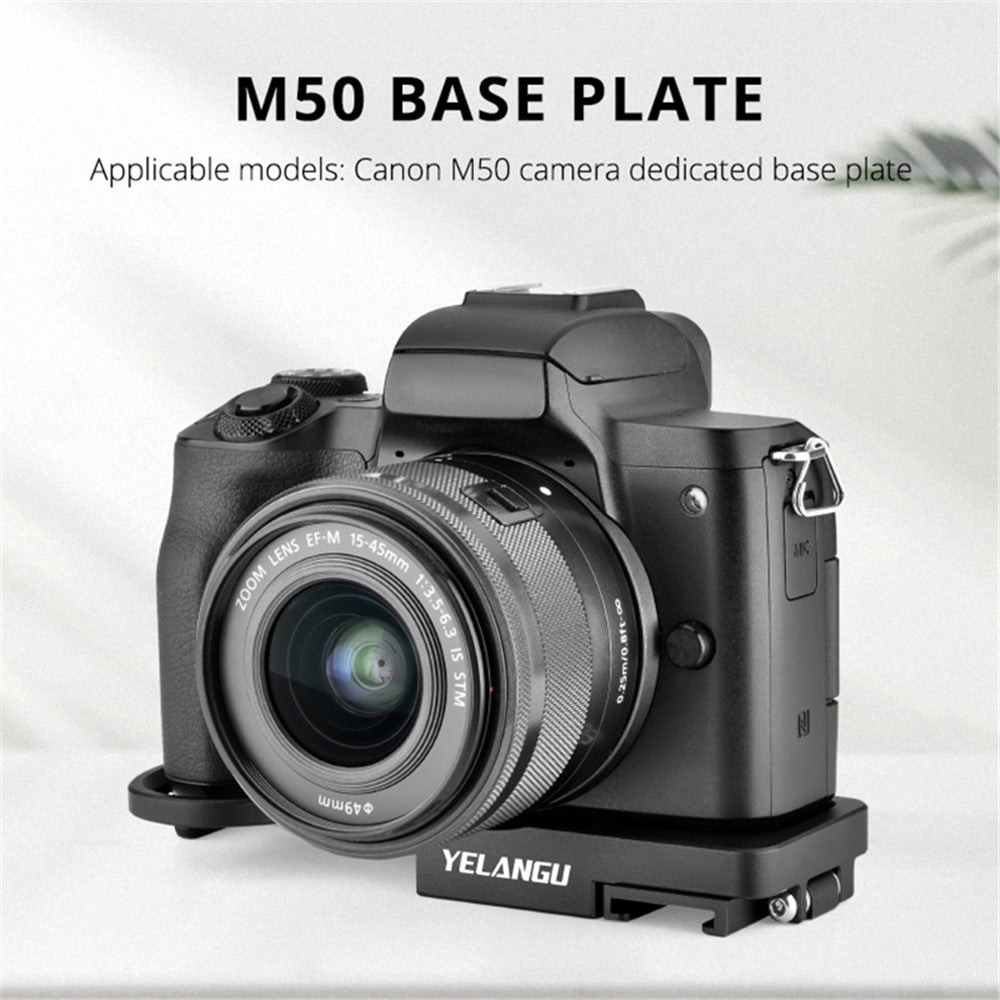 YELANGU CL13 For Canon M50 CNC Aluminum Alloy Camera Base Plate with Battery Opening
