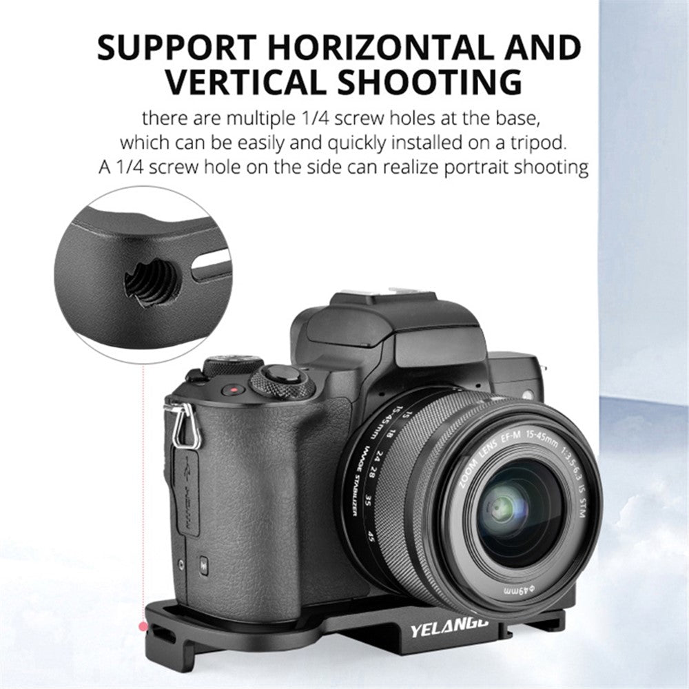 YELANGU CL13 For Canon M50 CNC Aluminum Alloy Camera Base Plate with Battery Opening