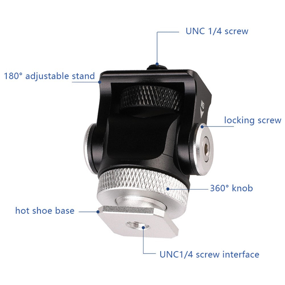 C037 360-Degree Rotating Gimbal for SLR Camera Quick Release Mount Adapter with Hot Shoe, 1 / 4 Screw Hole