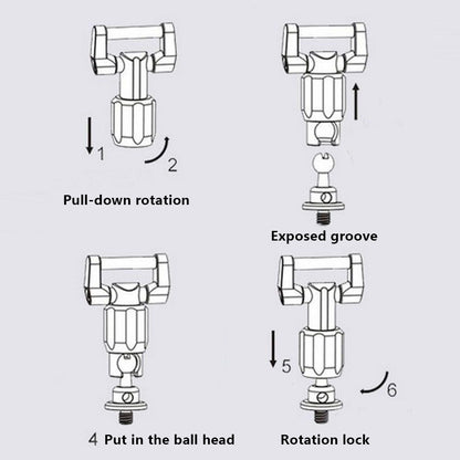 E904 Tripod Monopod Fast Lock Aluminum Alloy Camera Strap Ball Head Buckle Adapter