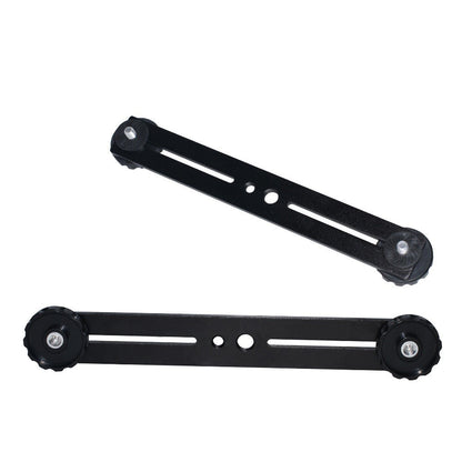 L084 1 / 4 Inch Dual Camera Mount Bracket Aluminum Alloy Extension Bar Bracket for DSLR LED Flash Light