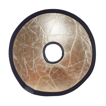 K064 2-in-1 Silver / Gold Photography Reflector Foldable Diffuser 30cm Round Hollow Center Light Reflector
