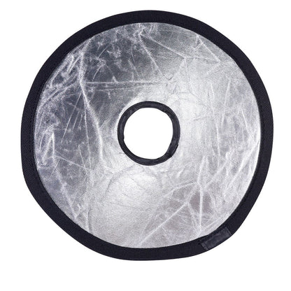 K064 2-in-1 Silver / Gold Photography Reflector Foldable Diffuser 30cm Round Hollow Center Light Reflector