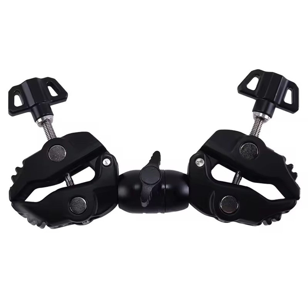 Z074 Double Camera Clamp Crab Plier Clip Bracket Mount Monitor Magic Arm Double Ball Head Adapter