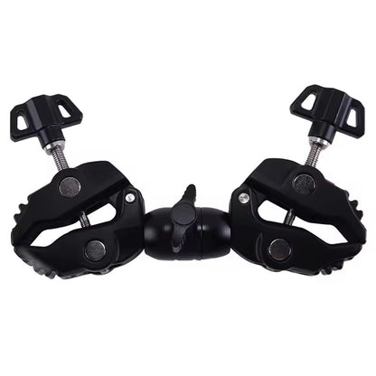 Z074 Double Camera Clamp Crab Plier Clip Bracket Mount Monitor Magic Arm Double Ball Head Adapter