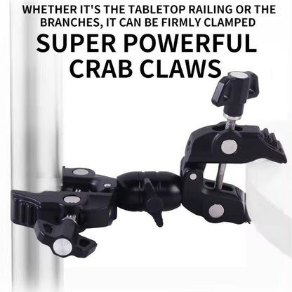 Z074 Double Camera Clamp Crab Plier Clip Bracket Mount Monitor Magic Arm Double Ball Head Adapter