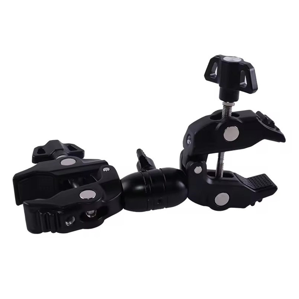 Z074 Double Camera Clamp Crab Plier Clip Bracket Mount Monitor Magic Arm Double Ball Head Adapter