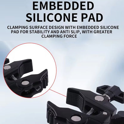 Z074 Double Camera Clamp Crab Plier Clip Bracket Mount Monitor Magic Arm Double Ball Head Adapter