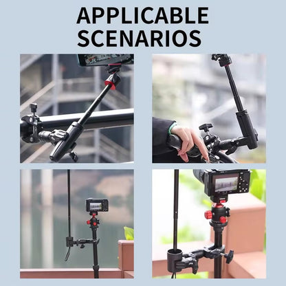 Z074 Double Camera Clamp Crab Plier Clip Bracket Mount Monitor Magic Arm Double Ball Head Adapter