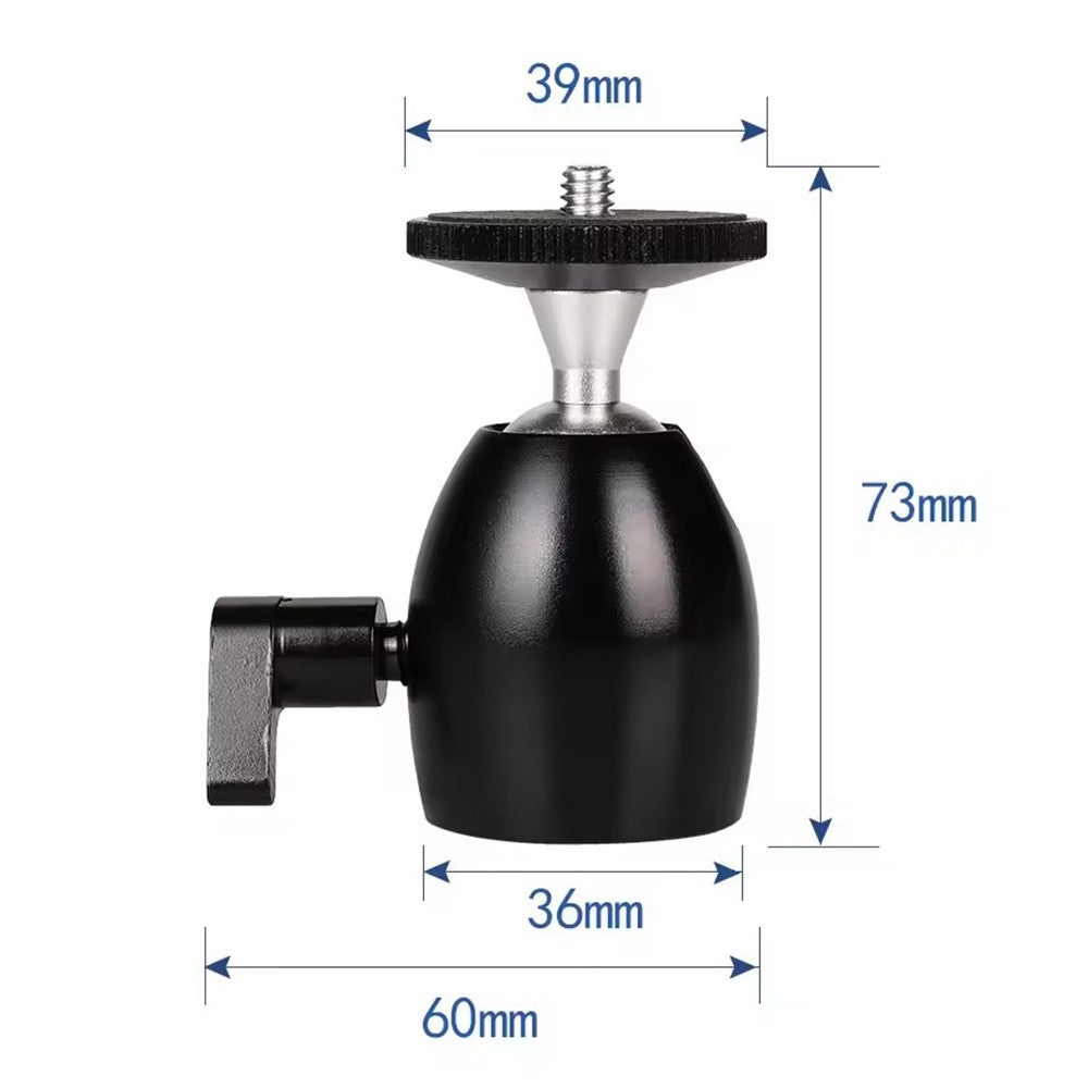 Q39 Camera Tripod Mini Ball Head with 1 / 4" Screw Interface Aluminum Alloy Camera Gimbal Adapter