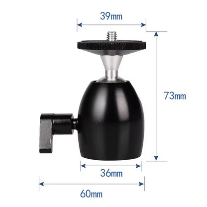 Q39 Camera Tripod Mini Ball Head with 1 / 4" Screw Interface Aluminum Alloy Camera Gimbal Adapter