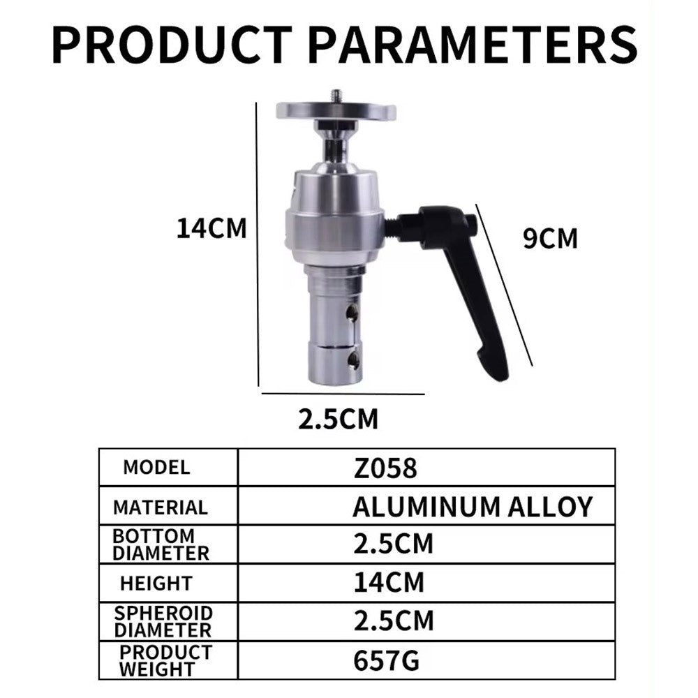 Z058 High Strength Aluminum Alloy Gimbal Bracket Photograph Adapter for Tripod