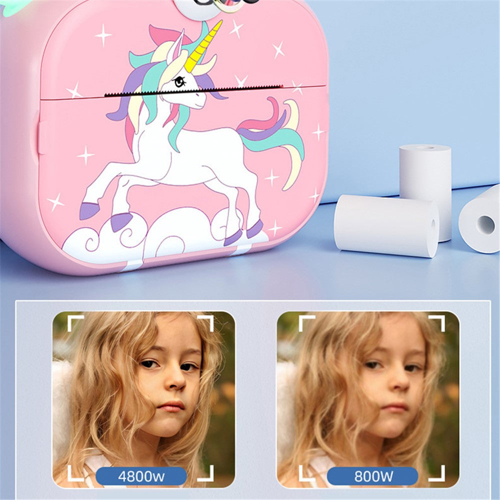 X3D 2.4-inch IPS Screen 10X Zoom 1080P HD Kids Instant Print Camera Built-In Games