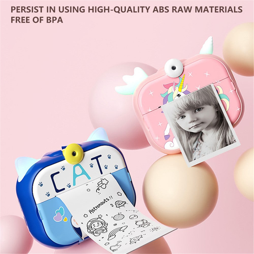 X3D 2.4-inch IPS Screen 10X Zoom 1080P HD Kids Instant Print Camera Built-In Games