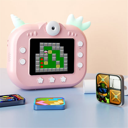 X3D 2.4-inch IPS Screen 10X Zoom 1080P HD Kids Instant Print Camera Built-In Games