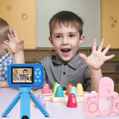 H19 2.4 inch Screen Children Camera 180-Degree Flip Camera Len with Tripod / 32G Memory Card