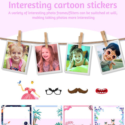 H19 2.4 inch Screen Children Camera 180-Degree Flip Camera Len with Tripod / 32G Memory Card