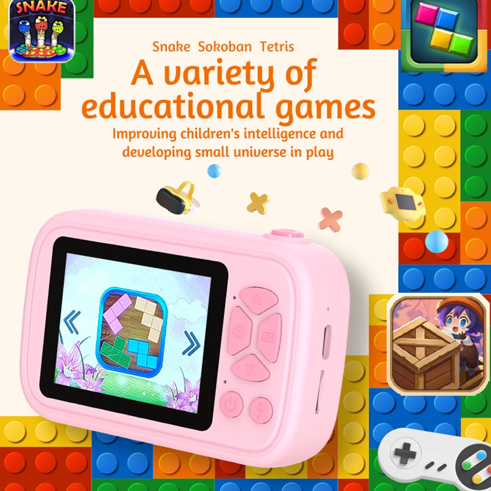 H19 2.4 inch Screen Children Camera 180-Degree Flip Camera Len with Tripod / 32G Memory Card