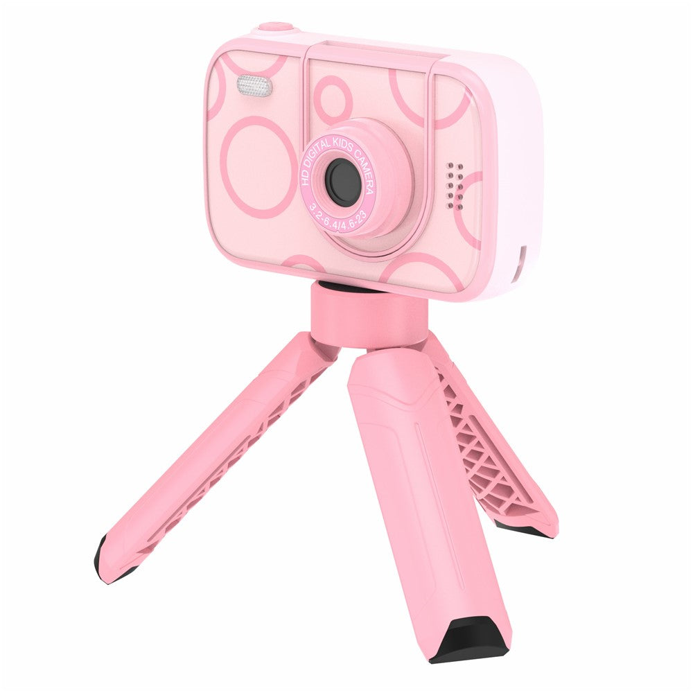 H19 2.4 inch Screen Children Camera 180-Degree Flip Camera Len with Tripod / 32G Memory Card