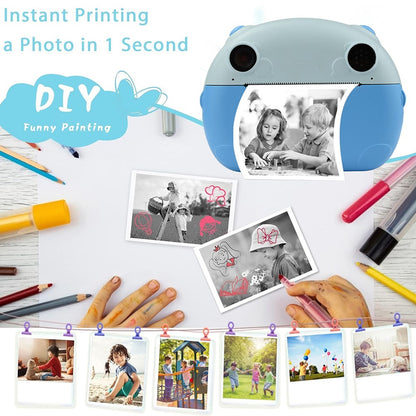 KDC-0013B 2.4 inch Screen HD Kids Instant Camera Dual Lens Thermal Printing Camera Toy