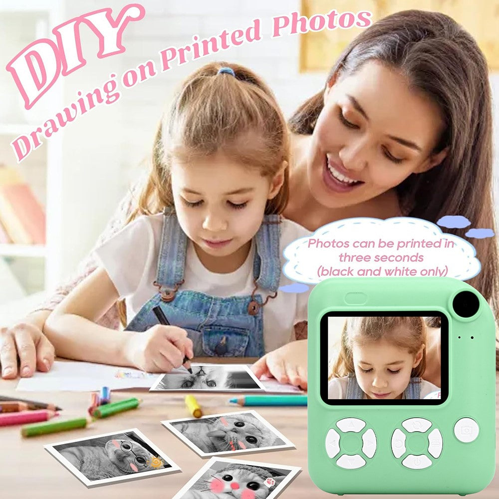 KDC-0013E HD 2.4 inch Screen Kids Camera Thermal Inkless Photo Printer with 32G TF Card+Card Reader