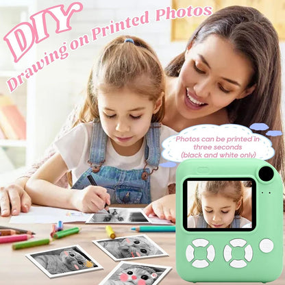 KDC-0013E 2.4-inch Screen Dual Lens Kids Instant Camera Photo Thermal Printing Camera Toy