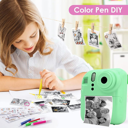 KDC-0013E 2.4-inch Screen Dual Lens Kids Instant Camera Photo Thermal Printing Camera Toy