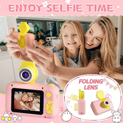 KDC-0025 2.0 Inch Screen Mini Kids Camera 180 Degree Flip Lens Video Recorder, with 32G TF Card + Card Reader