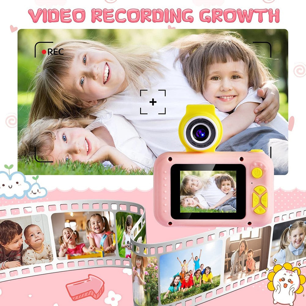 KDC-0025 2.0 Inch Screen Mini Kids Camera 180 Degree Flip Lens Video Recorder, with 32G TF Card + Card Reader