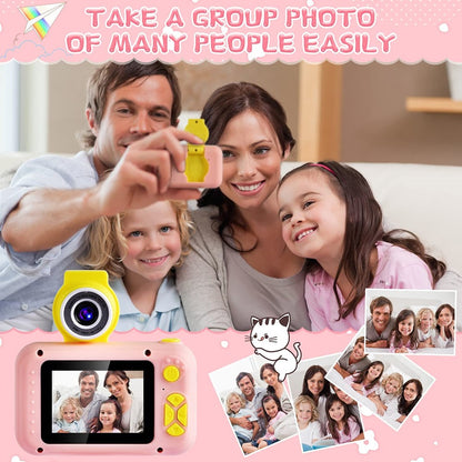 KDC-0025 2.0 inch Screen Kids Camera HD Flip Lens Camera Video Recorder, 32G TF Card+Card Reader