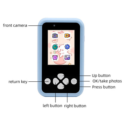 KDC-0027A 2.4-inch Screen Kids Camera Built-In Games Creative Filters Rechargeable HD Digital Camera Toy