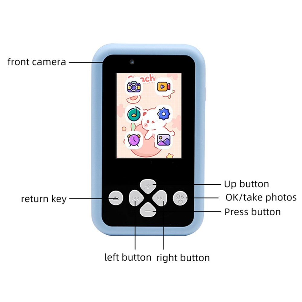 KDC-0027A 2.4 inch Screen Kid's Phone Toy Digital Camera Children Educational Toy (32G TF Card+Card Reader)