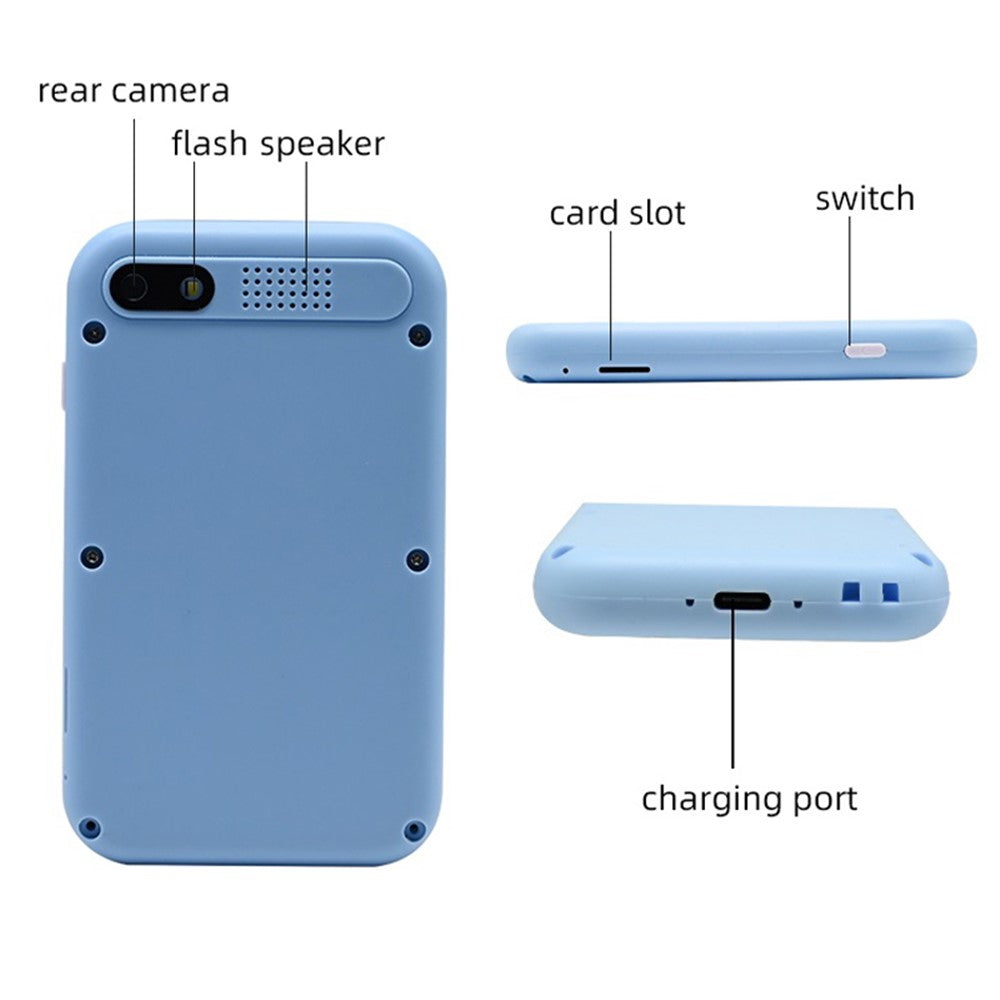 KDC-0027A 2.4 inch Screen Kid's Phone Toy Digital Camera Children Educational Toy (32G TF Card+Card Reader)