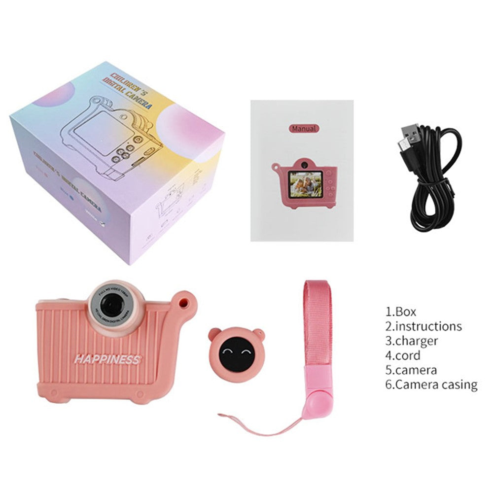 KDC-0026A 2.0 inch Screen Kids Camera Toy HD Dual Lens Camera Video Recorder, 32G TF Card+Card Reader