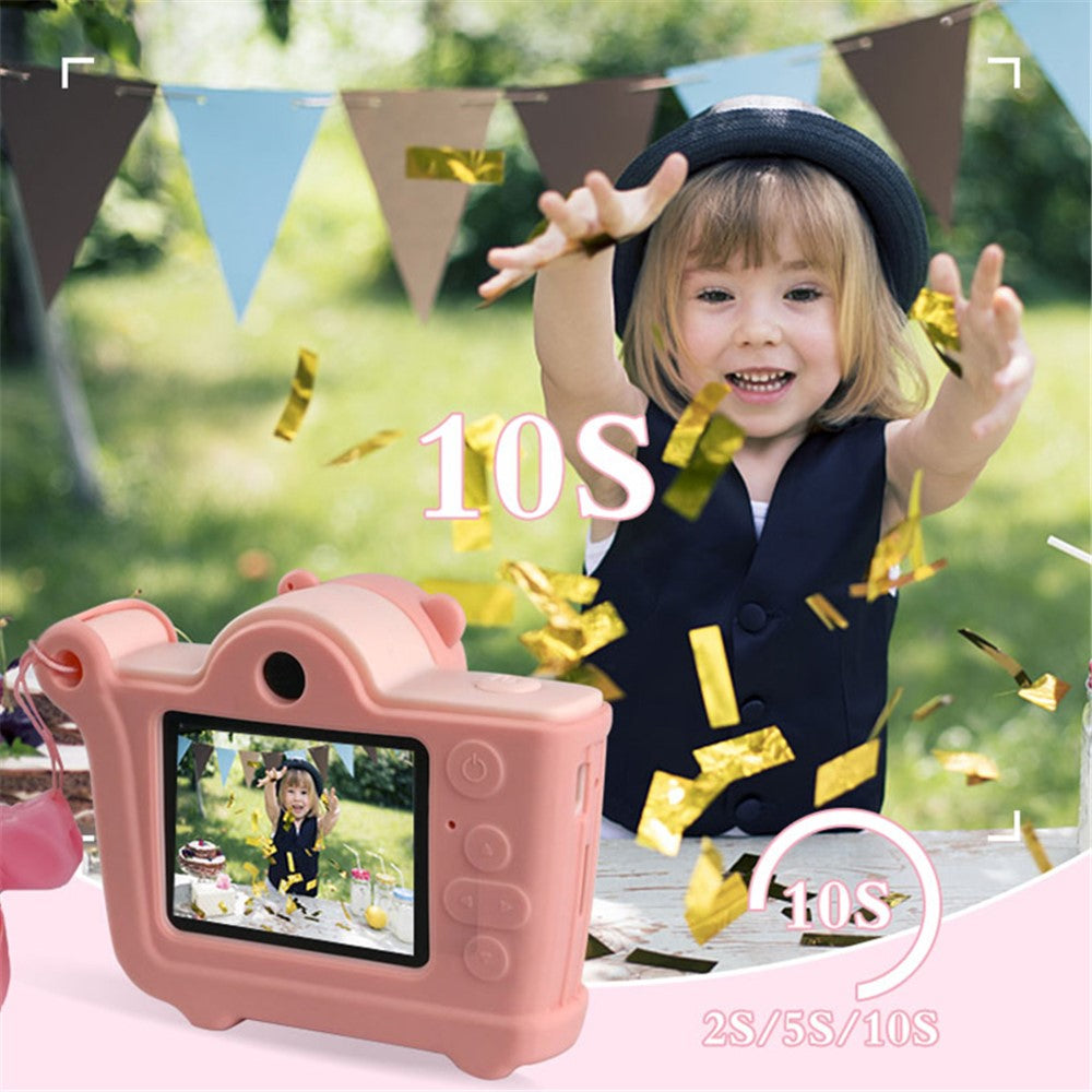 KDC-0026A 2.0 inch Screen Kids Camera Toy HD Dual Lens Camera Video Recorder, 32G TF Card+Card Reader