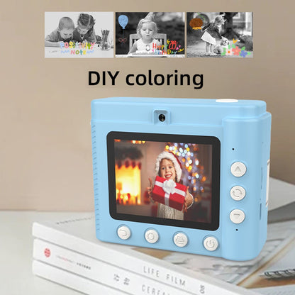 P6 2.8 Inch IPS Screen Kids Instant Print Camera HD Dual Lens Video Recorder, with 32G Memory Card + Card Reader