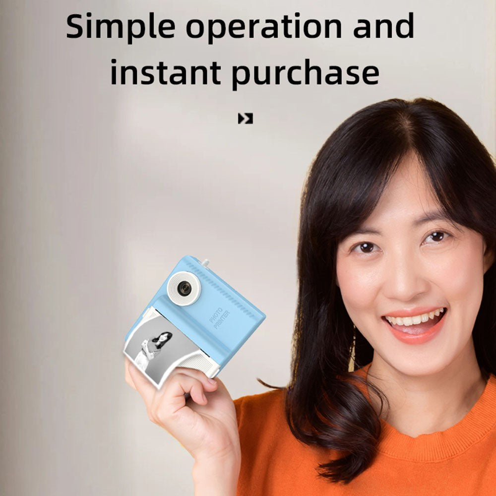 P6 2.8 Inch IPS Screen Kids Instant Print Camera HD Dual Lens Video Recorder, with 32G Memory Card + Card Reader