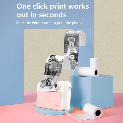 P4 2.8-Inch Kids Instant Print Camera Built-In Games HD Dual Lens Video Recorder, with 32G Memory Card + Card Reader