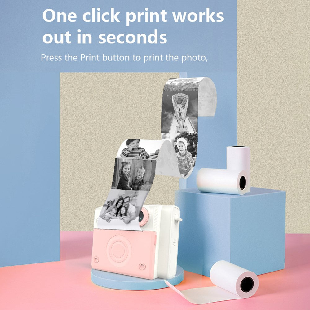 P4 2.8-Inch Kids Instant Print Camera Built-In Games MP3 Player HD Dual Lens Video Recorder