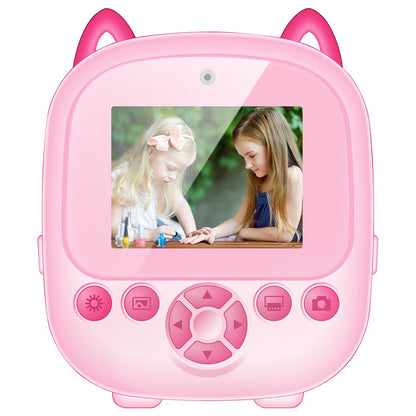 S5 2.4-Inch HD Dual Lens Cartoon Kids Instant Print Camera MP3 Player Video Recorder, with 32G Memory Card + Card Reader