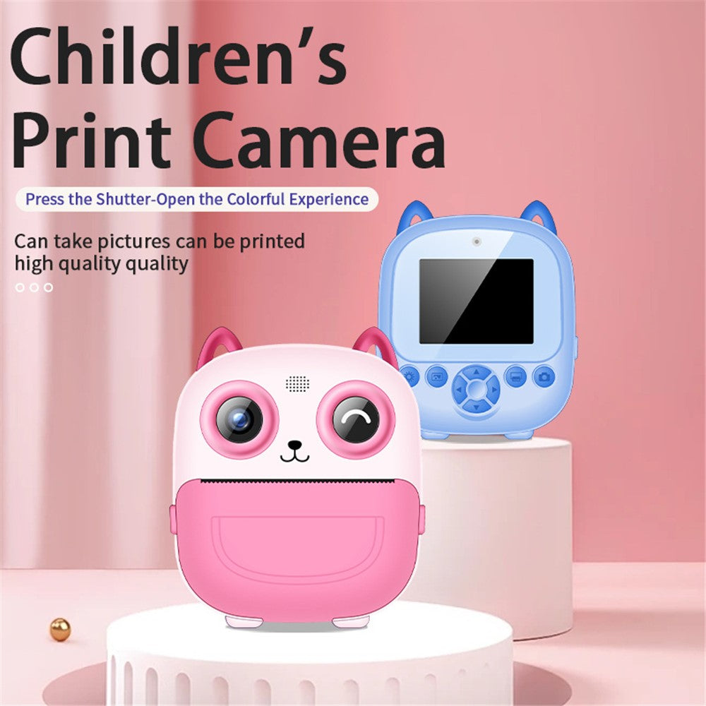 S5 2.4-Inch HD Dual Lens Cartoon Kids Instant Print Camera MP3 Player Video Recorder, with 32G Memory Card + Card Reader