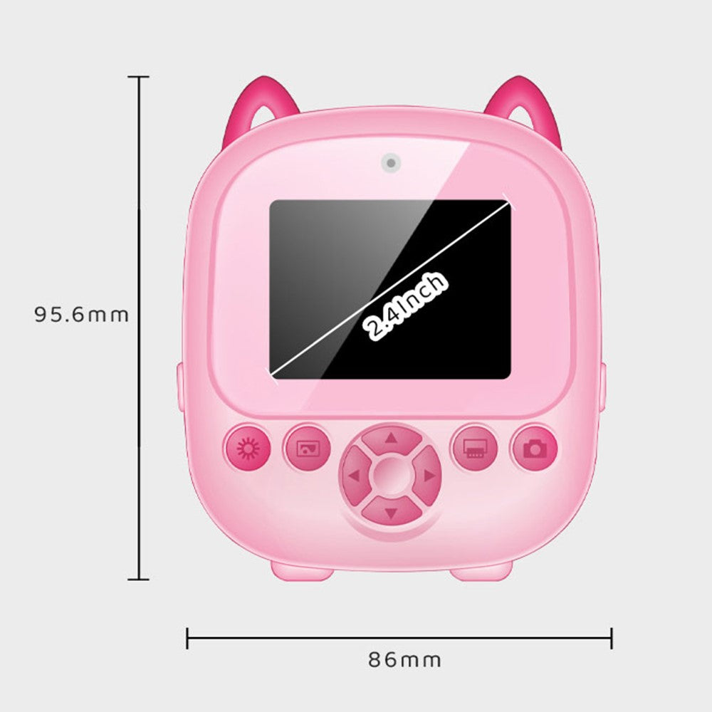 S5 2.4-Inch HD Dual Lens Cartoon Kids Instant Print Camera Built-In Games MP3 Player Video Recorder