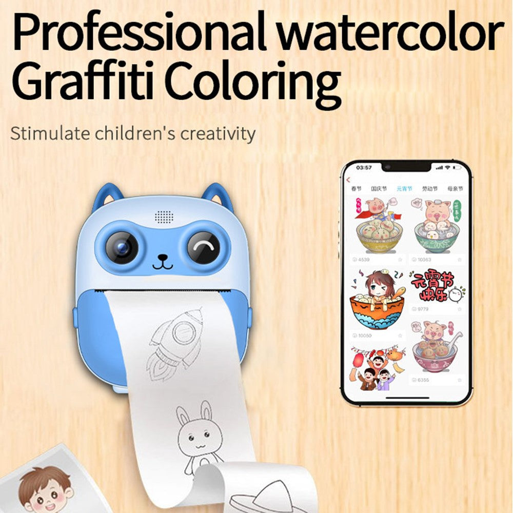 S5 2.4-Inch HD Dual Lens Cartoon Kids Instant Print Camera Built-In Games MP3 Player Video Recorder