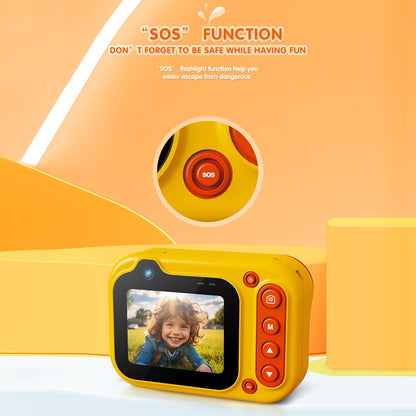 D60 3m Underwater 2.4-Inch IPS Screen Dual Lens Kids Camera with 32G Memory Card + Card Reader, No Tripod