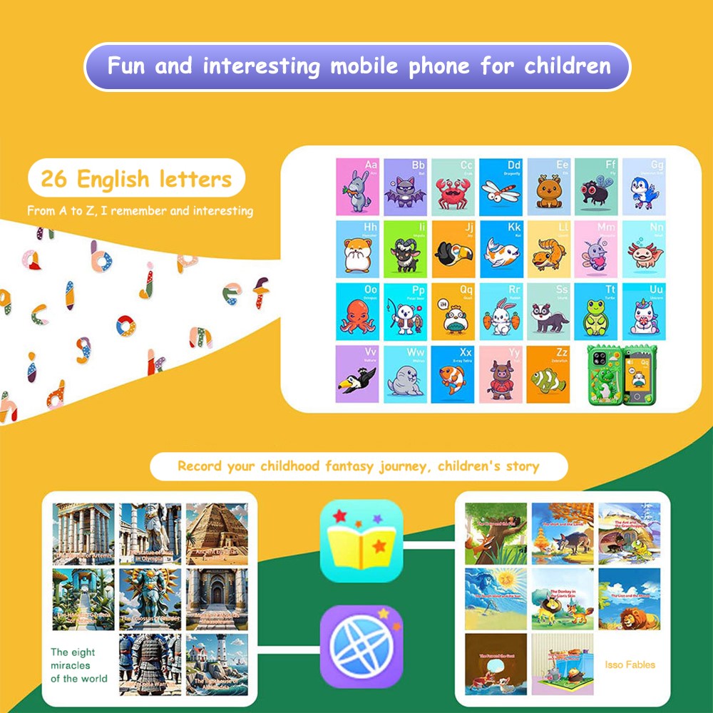Z10 2.8 Inch Cartoon Animal Dual Lens Touch Screen Kids Camera Toy Phone Built-In Games