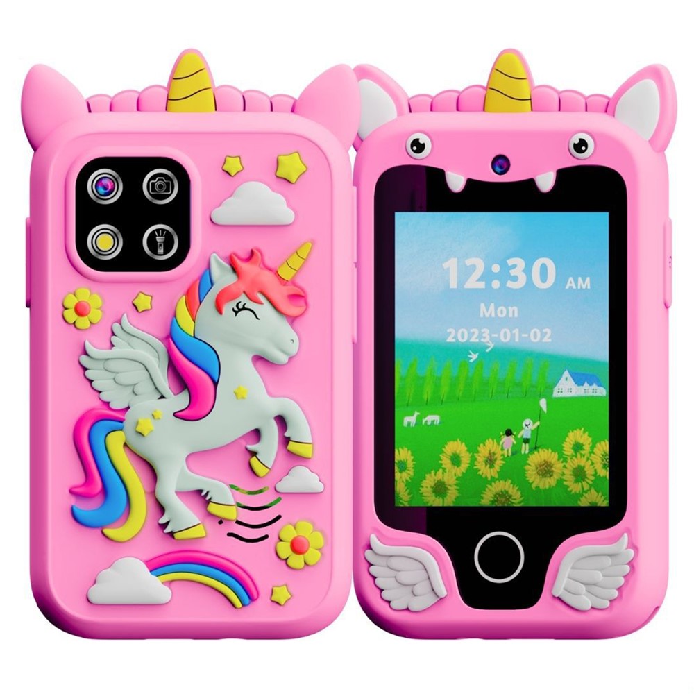 Z10 2.8 Inch Cartoon Animal Dual Lens Touch Screen Kids Camera Toy Phone Built-In Games