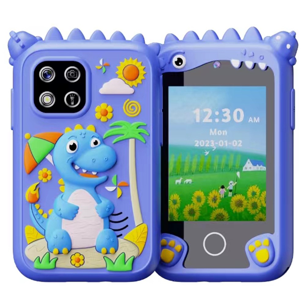 Z10 2.8 Inch Cartoon Animal Dual Lens Touch Screen Kids Camera Toy Phone Built-In Games