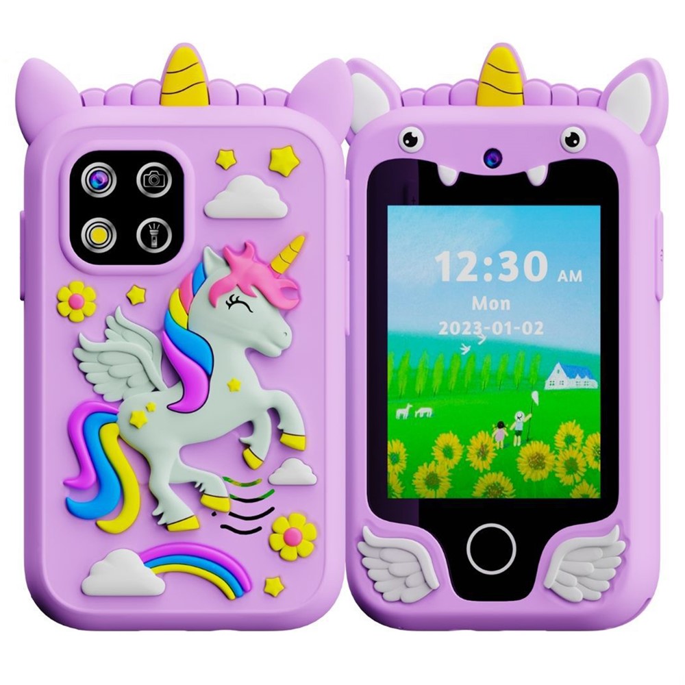 Z10 2.8 Inch Cartoon Animal Dual Lens Touch Screen Kids Camera Toy Phone Built-In Games