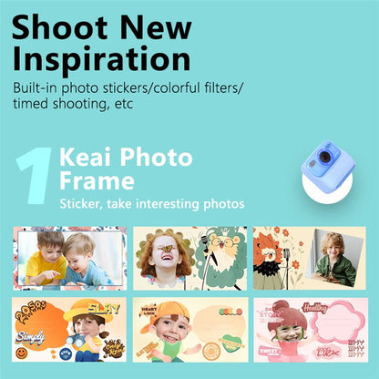 P79 Photo Instant Print Kids Digital Camera Fun Game HD 1080P Dual Lens Camera with 32G Memory Card