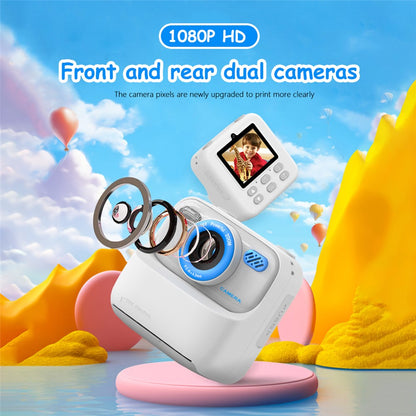 P79 Photo Instant Print Kids Digital Camera Fun Game HD 1080P Dual Lens Camera with 32G Memory Card